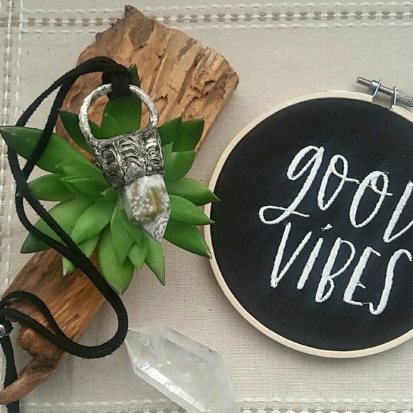 Ocean Jasper Crystal Gothic Necklace - Picture 8 of 8